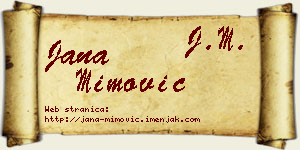 Jana Mimović vizit kartica